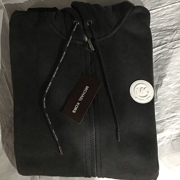 Michael Kors Men's Classic-Fit Taped BLACK Hoodie S - Picture 2 of 6